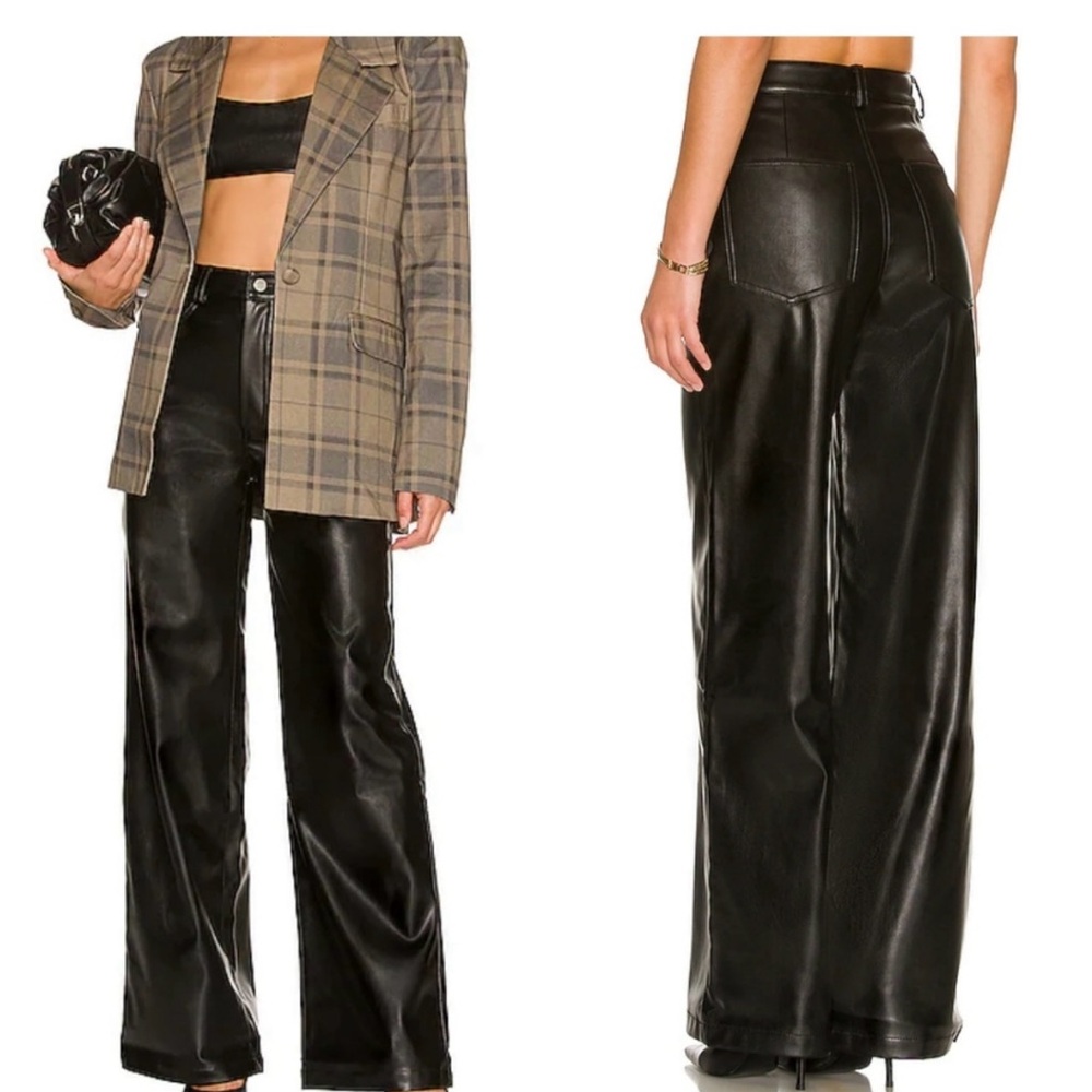WeWoreWhat Black Vegan Leather Pants